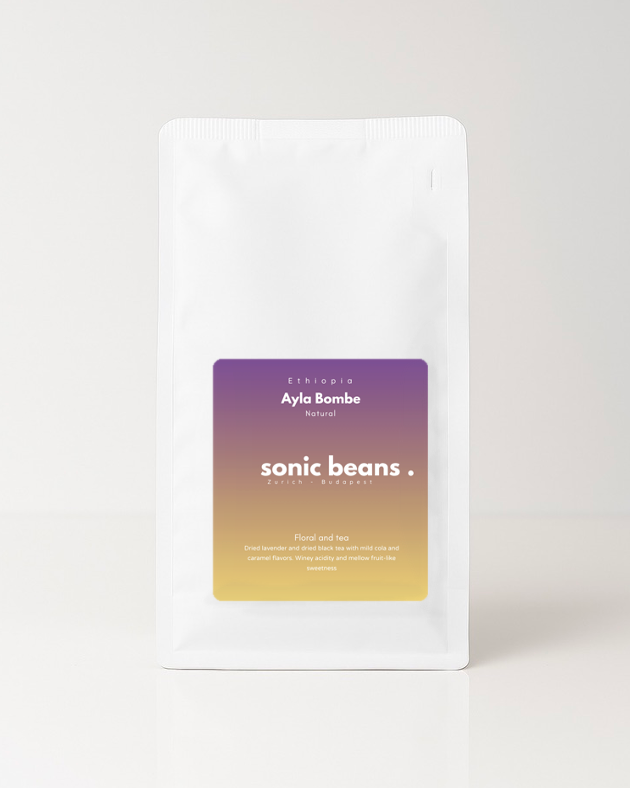 Prémium specialty kézműves világos pörkölésű kávékülönlegesség - Sonic Beans. Ayla Bombe. Származás: Etiópia