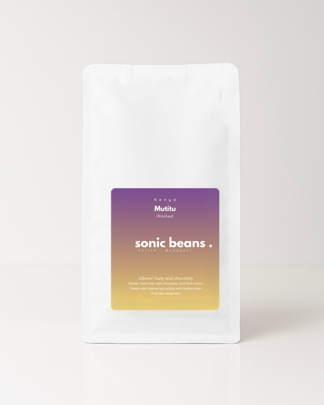 Prémium specialty kézműves világos pörkölésű kávékülönlegesség - Sonic Beans - Mutitu. Származás: Kenya