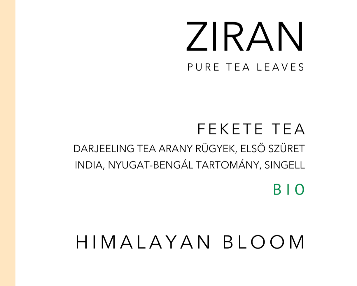 Kiváló indiai Darjeeling fekete tea különlegesség, arany rügyekkel, első szüret, Himalája vidékéről, ellenőrzött bio ültetvényről. 