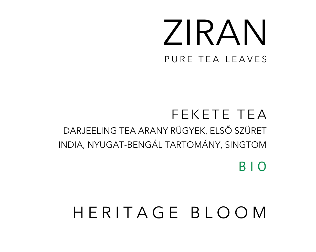 Kiváló indiai Darjeeling fekete tea, arany rügyekkel, első szüret, Himalája. Ellenőrzött bio ültetvényről, kézműves eljárással. 