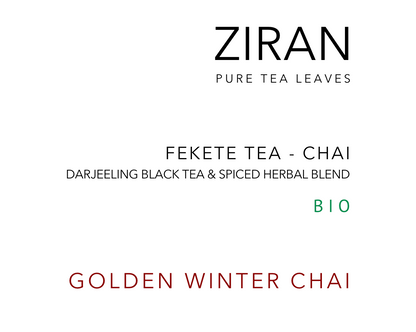 ZIRAN - kiváló minőségű, különleges, fűszeres indiai fekete tea - chai. Legjobb minőségű alapanyagokból, ellenőrzött bio ültetvényről, bio fűszerekkel. 