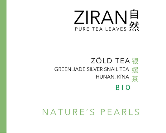 ZIRAN legkiválóbb minőségű zöld tea - BIO zöld tea ritkaság, különleges eljárás a gyöngyökké sodort levelek